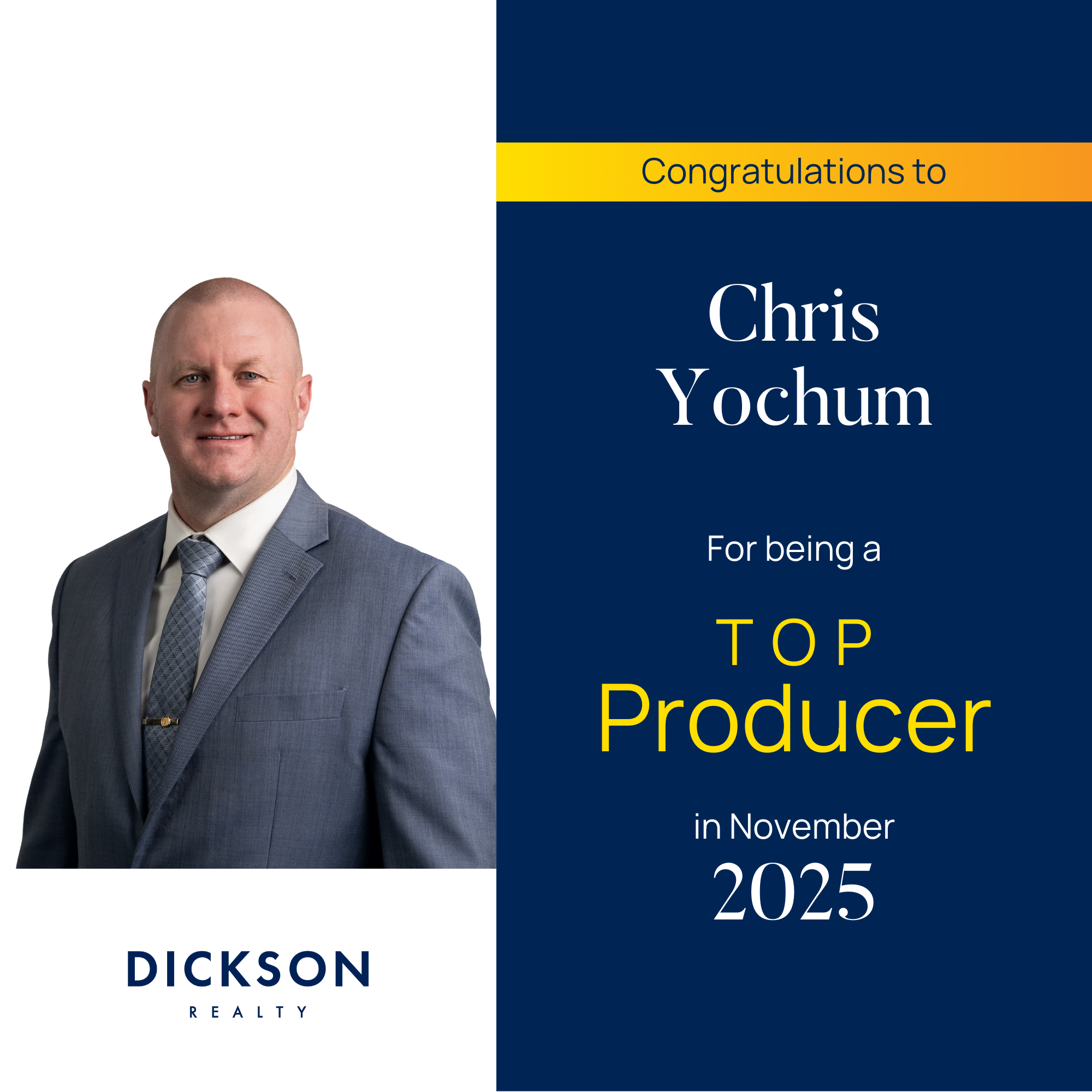 Chris Yochum recognition — Dickson Realty