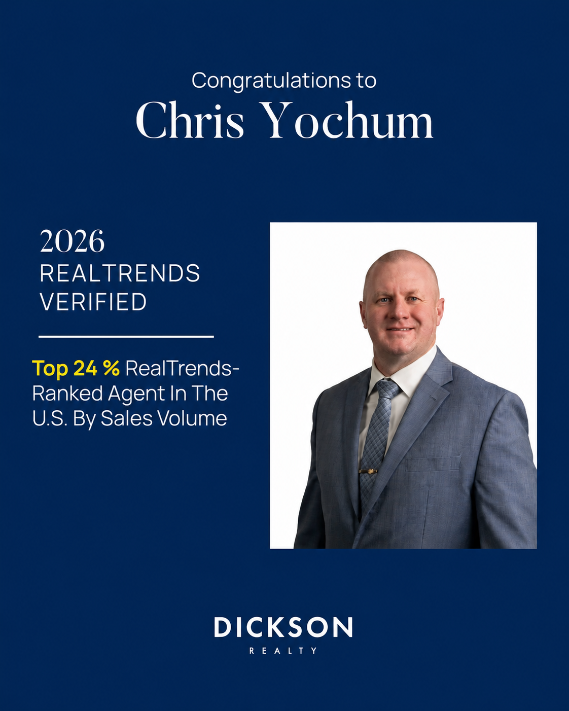 Chris Yochum recognition — Dickson Realty